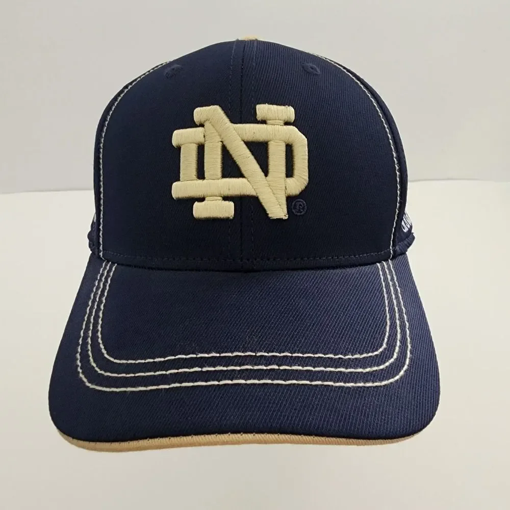 Adidas Official University of Notre Dame blue gold Climalite‎ baseball hat L/XL